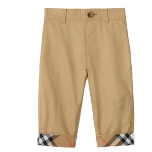 Burberry Tan Pants with Checkered Cuffs